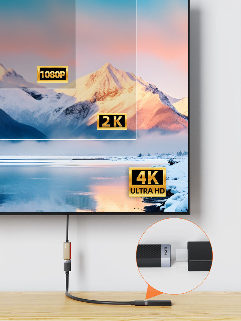 CABLETIME HDMI Female to Female Extension Cable 4K@60Hz, 0.5m