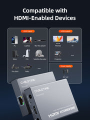 CABLETIME HDMI Extender over Cat5e/Cat6, 1080p@60Hz up to 60m, Loop-Out, IR & EDID