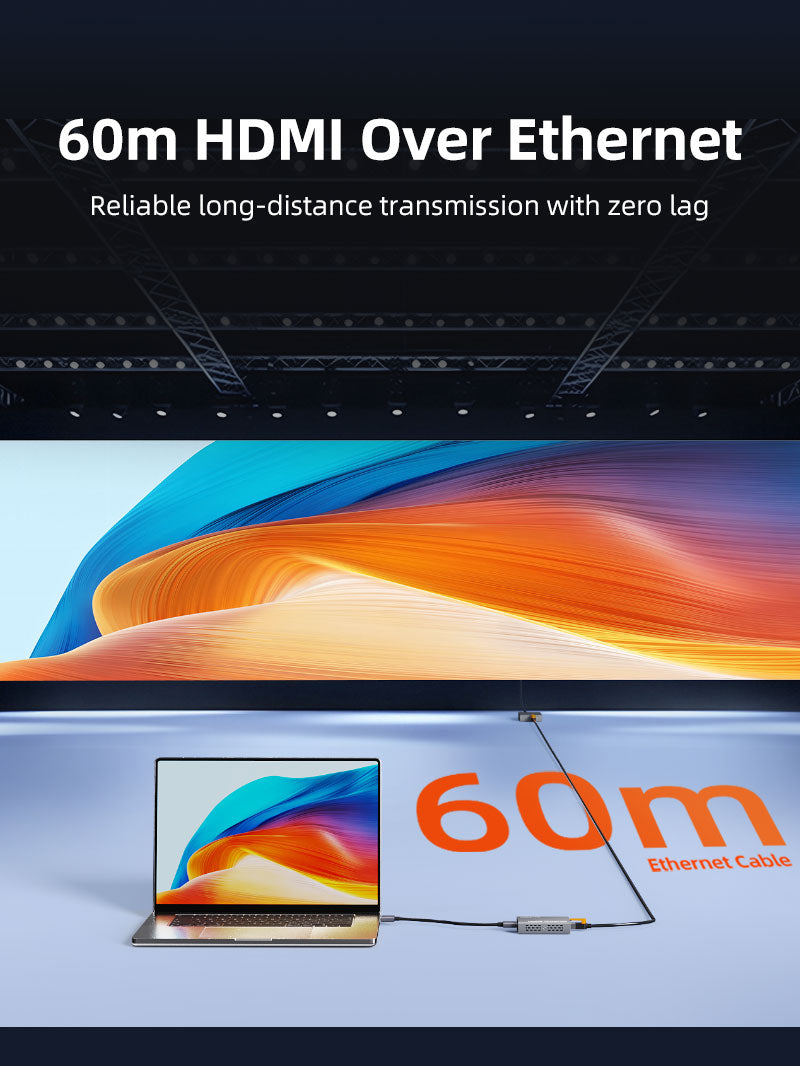 CABLETIME HDMI Extender over Cat5e/Cat6, 1080p@60Hz up to 60m, Loop-Out, IR & EDID