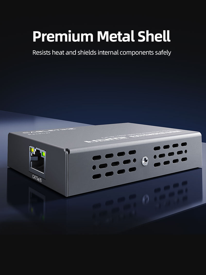 CABLETIME HDMI Extender over Cat5e/Cat6, 1080p@60Hz up to 60m, Loop-Out, IR & EDID
