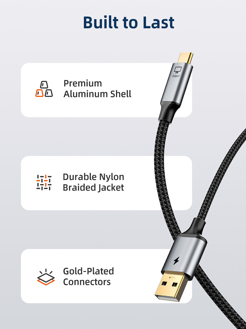 CABLETIME Active HDMI to USB-C Cable with USB Power, 4K 60Hz Unidirectional Adapter