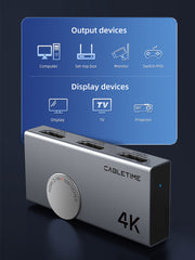 CABLETIME CP37G compact aluminium HDMI switch construction