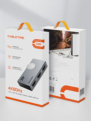 CABLETIME CP37G HDMI switch ports dimensions and controls