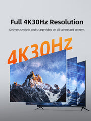 CABLETIME 1×8 HDMI Splitter Distribution Amplifier, 4K@30Hz, 1 Input to 8 Displays