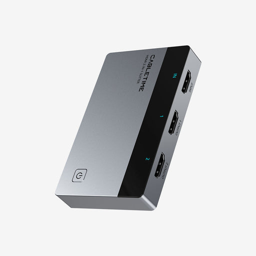 CABLETIME 1×2 HDMI Splitter, 4K@60Hz, 1 Input to 2 Mirrored Displays