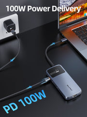 CABLETIME 10-in-1 8K USB-C Hub for Dual 4K 60Hz Monitor