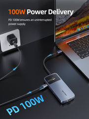 CABLETIME USB-C Dual HDMI 4K Docking Station with Ethernet and 100W PD