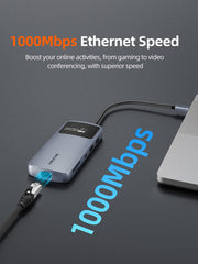 CABLETIME USB-C Dual HDMI 4K Docking Station with Ethernet and 100W PD