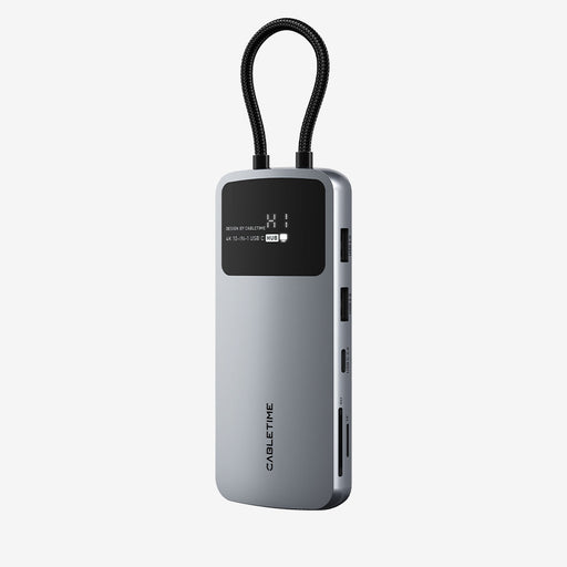 CABLETIME 10-in-1 USB-C Hub Multiport Adapter with 4K60Hz HDMI & Ethernet