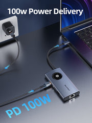 CABLETIME 8-in-1 USB-C Adapter Hub with HDMI Ethernet Port for MacBook Pro