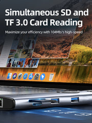 CABLETIME 8-in-1 USB-C Adapter Hub with HDMI Ethernet Port for MacBook Pro