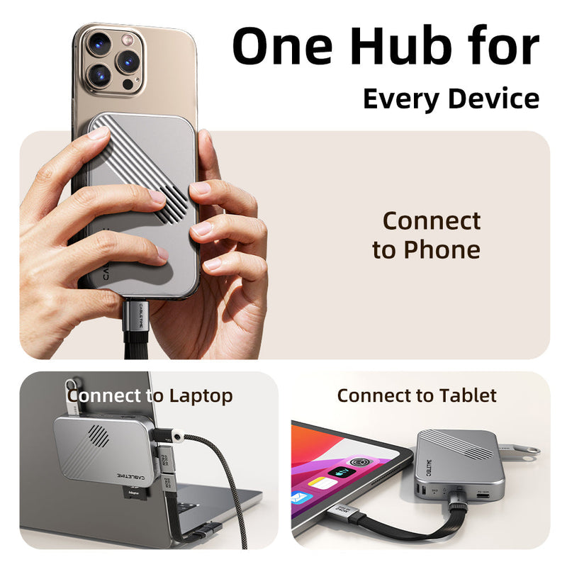 CABLETIME 7-in-1 Magnetic USB-C Hub with NVMe SSD Enclosure