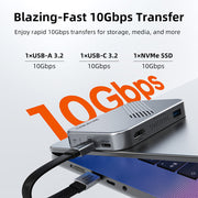 CABLETIME 7-in-1 Magnetic USB-C Hub with NVMe SSD Enclosure