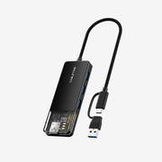 CABLETIME USB-C to 4-Port USB-A 3.0 Hub 5Gbps with USB-A Adapter