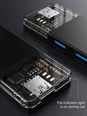 CABLETIME USB-C to 4-Port USB-A 3.0 Hub 5Gbps with USB-A Adapter