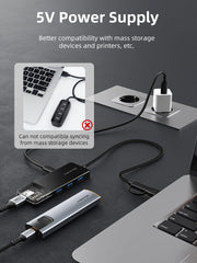 CABLETIME 10Gbps USB A 3.2 Hub USB-A / USB-C to 4-Port USB-A Hub for Laptop