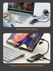 CABLETIME 10Gbps USB A 3.2 Hub USB-A / USB-C to 4-Port USB-A Hub for Laptop