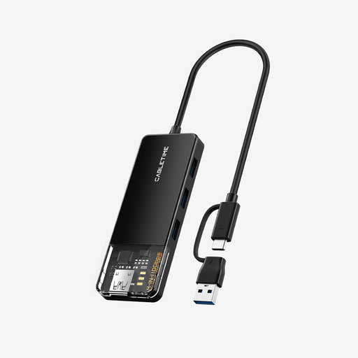 CABLETIME 10Gbps USB A 3.2 Hub USB-A / USB-C to 4-Port USB-A Hub for Laptop
