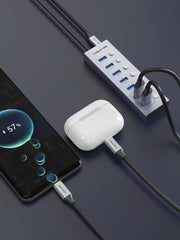 CABLETIME 7 Port Powered USB 3.0 Hub Splitter with Long Cable for Laptop PC