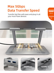 CABLETIME Laptop Docking Station Stand 8-in-1 for MacBook