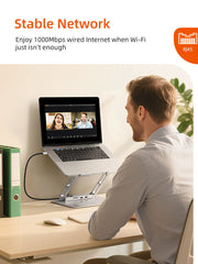 CABLETIME Laptop Docking Station Stand 8-in-1 for MacBook