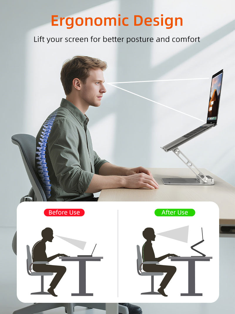 CABLETIME Laptop Docking Station Stand 8-in-1 for MacBook