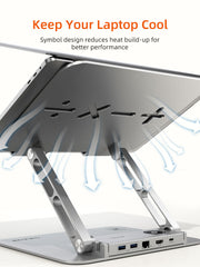 CABLETIME Laptop Docking Station Stand 8-in-1 for MacBook