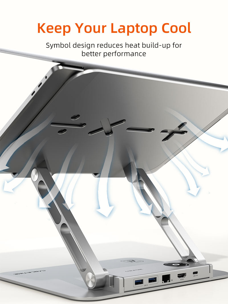 CABLETIME Laptop Docking Station Stand 8-in-1 for MacBook