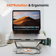 CABLETIME Adjustable USB C Laptop Docking Station Stand 6 IN 1 for MacBook Pro Dell HP Surface Lenovo