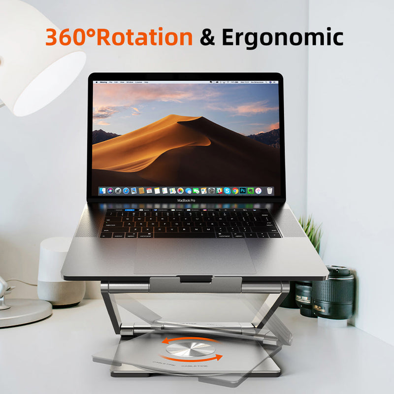 CABLETIME Adjustable USB C Laptop Docking Station Stand 6 IN 1 for MacBook Pro Dell HP Surface Lenovo