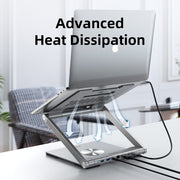 CABLETIME Adjustable USB C Laptop Docking Station Stand 6 IN 1 for MacBook Pro Dell HP Surface Lenovo