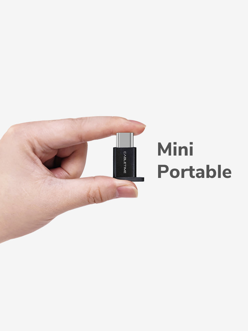 CABLETIME USB-C to Micro USB 2.0 Adapter OTG 480Mbps Fast Charge