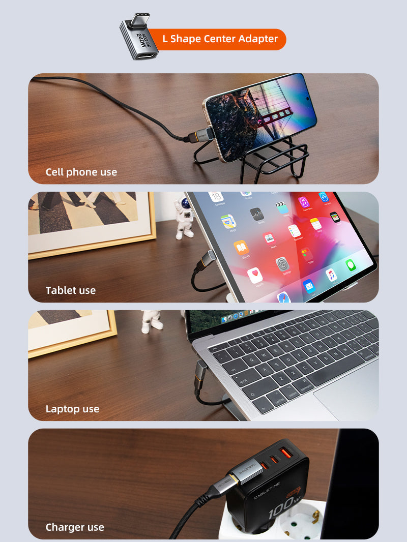 CABLETIME USB4 USB C OTG Adapter 240W 40Gbps 8K