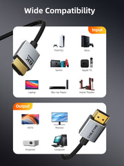 CABLETIME 8K 60Hz Ultra Slim HDMI 2.1 Cable 3.8mm for PS5 / Xbox Series X / Roku TV / HDTV / Blu-ray