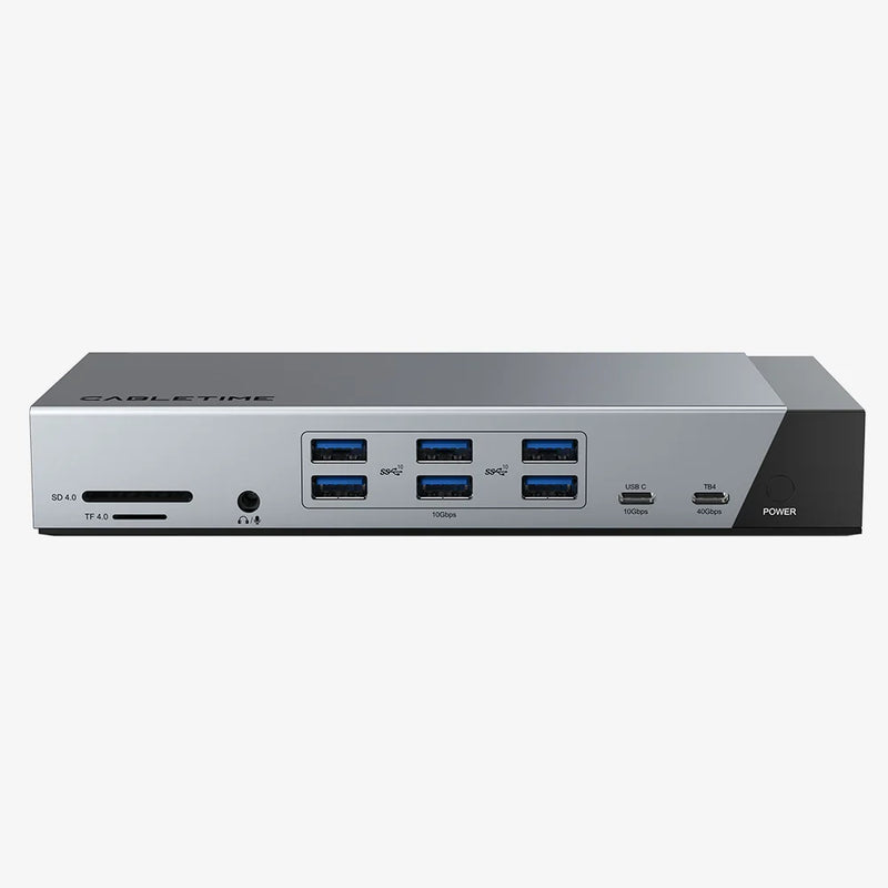 Cable Time 20 IN 1 DisplayLink Thunderbolt 4 Docking Station Triple Monitor for Macbook Pro | CT-TB201-AG