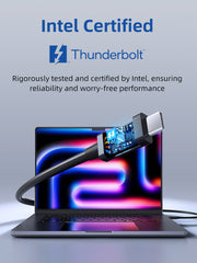 CABLETIME Intel Certified Thunderbolt 5 Cable 0.8m, 240W, 120Gbps, 8K