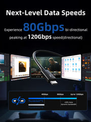 CABLETIME Intel Certified Thunderbolt 5 Cable 0.8m, 240W, 120Gbps, 8K