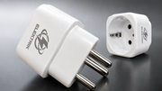 Schuko (EU) to India plug adapter front view