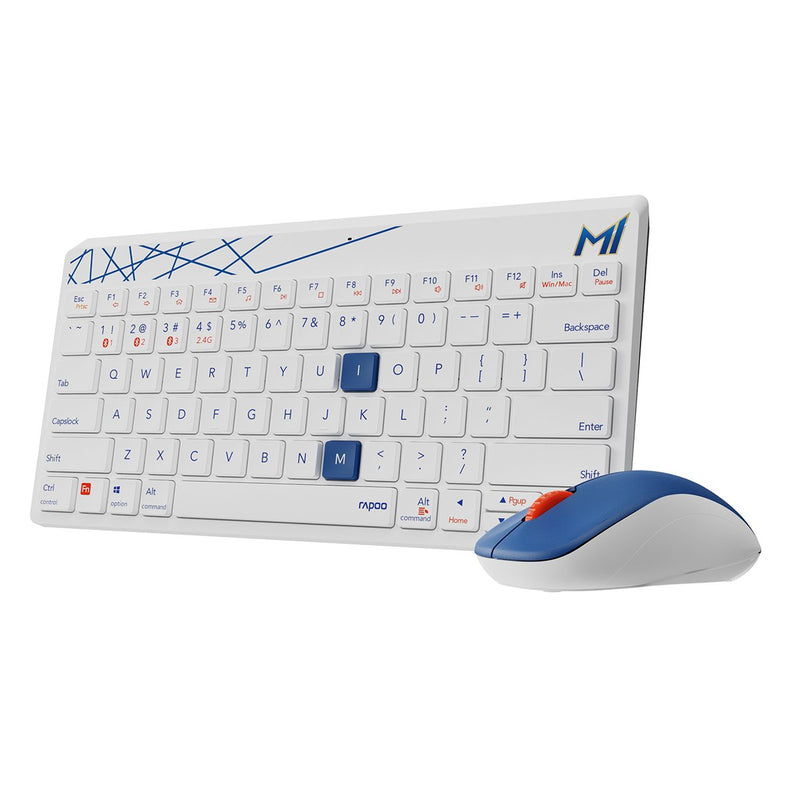 Rapoo 8000M Multi-mode Wireless Keyboard & Mouse Combo – Mumbai Indians Edition