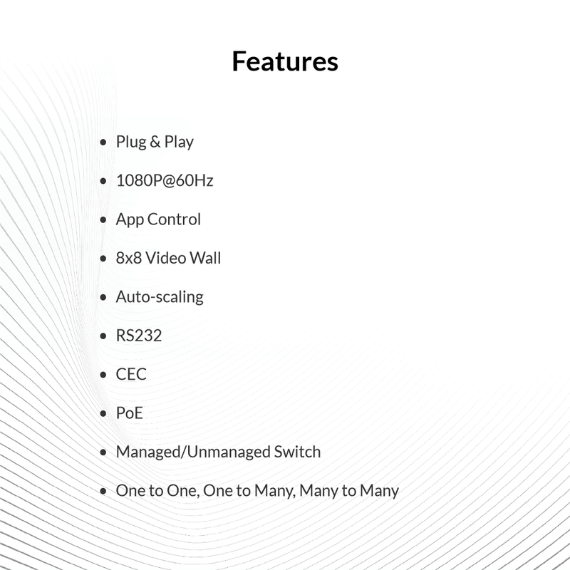 AV Access HDIP100E 1080p HDMI over IP Encoder – 8x8 Video Wall, VDirector App, PoE, Audio & RS232
