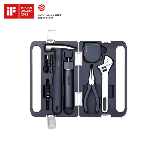 HOTO 3.6V Electric Screwdriver Tool Set, 17Pcs DIY Household Power Kit With Wrench, Hammer, Tape, Plier, Knife and Tool Box for Everyday Home Repairs - Hoto India