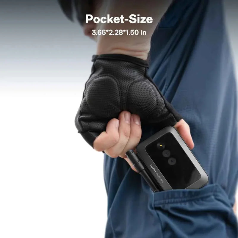 HOTO Air Pump Pocket – Compact Cordless Tire Inflator for Bikes & Motorcycles, Up to 150 PSI, 2,000 mAh Battery, Digital Display & Flick-Start Operation