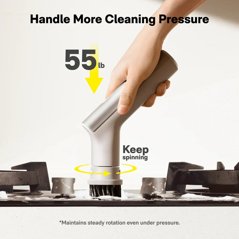 HOTO Electric Kitchen Spin Scrubber, 9-in-1 Power Cleaning Brush Set, 300 RPM High-Torque Motor, IPX7 Waterproof, 4000mAh Rechargeable Battery, Multi-Surface Cleaner for Kitchen Sink, Tiles, Stovetops & Bathroom - Hoto India