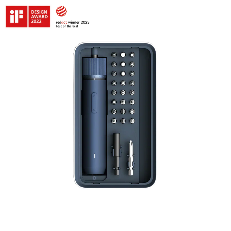 HOTO Electric Screwdriver Kit, 3.6V Cordless Screwdriver Set, Upgraded Capacity, Magnetic Case Lid, Mechanical Knob, 25 S2-steel Bits, 1500 mAh 800 Times, Manual & Electric, USB-C Charging, LED Light - Hoto India