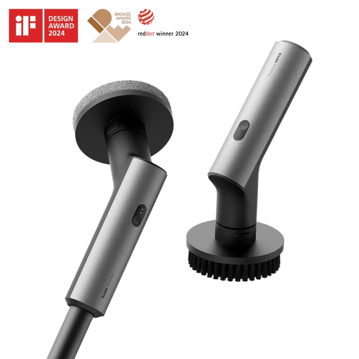 HOTO Electric Spin Scrubber – Cordless Long-Handle Cleaning Brush with 6 Replaceable Heads, IPX7 Waterproof, Up to 110 Min Runtime, for Bathroom, Floor, Tile & Kitchen