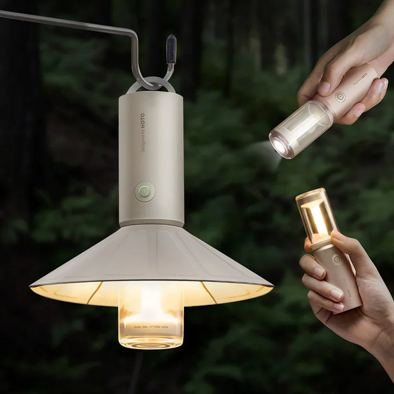 HOTO CampLight – Rechargeable LED Camping Lantern with 180° Adjustable Beam, 3000–5700K Warm/Cold Light, Power Bank Function & Magnetic Mount - Hoto India
