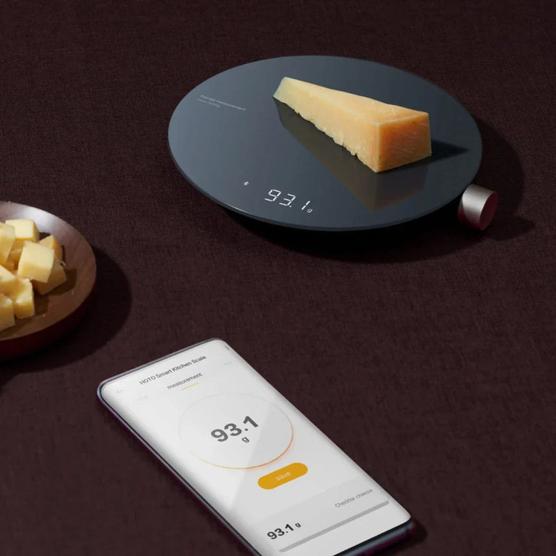 HOTO Smart Kitchen Scale – Digital Food Scale with Bluetooth App, High-Precision Weight Sensor, 3kg Capacity, LED Display, USB-C Rechargeable for Baking, Cooking & Diet Tracking - Hoto India