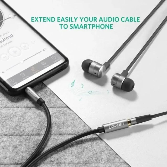 UGREEN 1.5M 3.5mm Audio Extension Cable Male to Female AUX Headphone Jack Extender Car Laptop Smartphone Headphones 10593 Ugreen