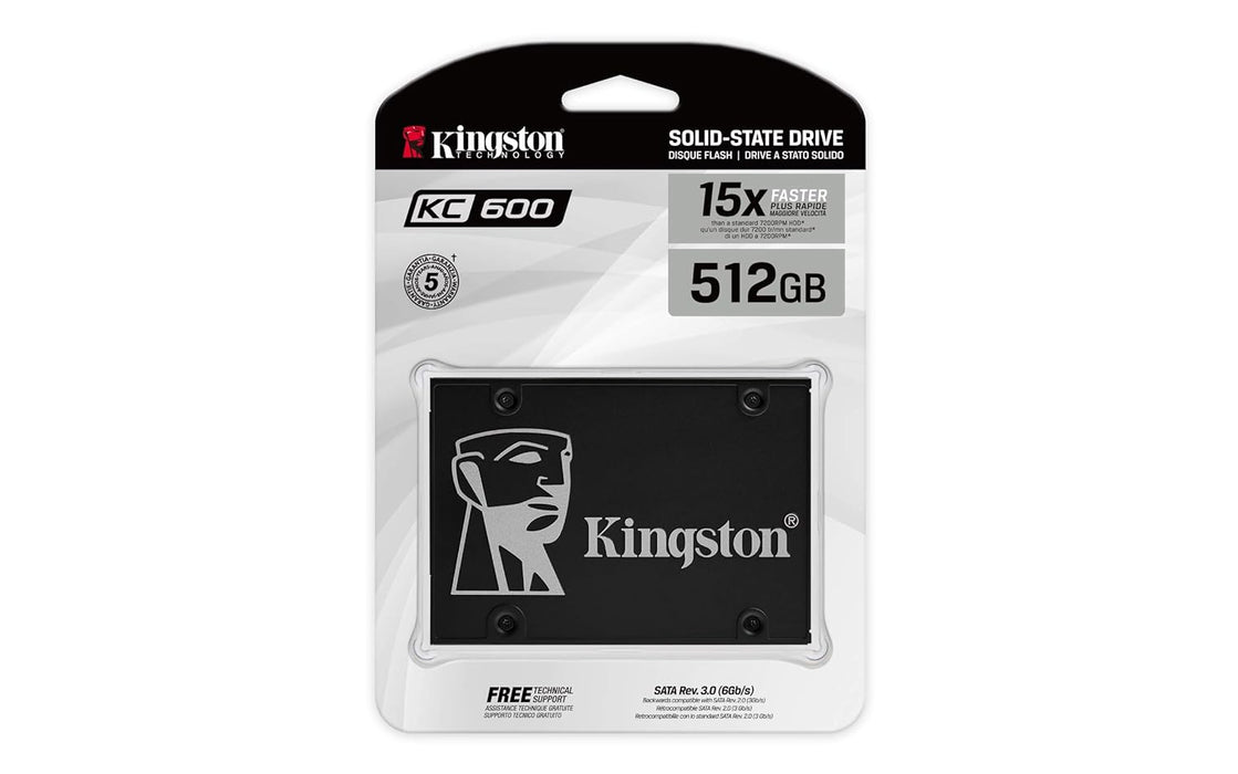 Kingston 512GB KC600 SATA 3 2.5" Internal SSD (SKC600/512G)