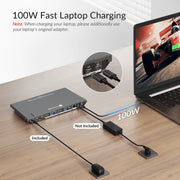 AV Access KD-E30 KVM Switch Docking Station for 2 Desktops & 1 Laptop – Dual 4K HDMI, 100W USB-C Charging, 10-in-1 Dock, 1GbE